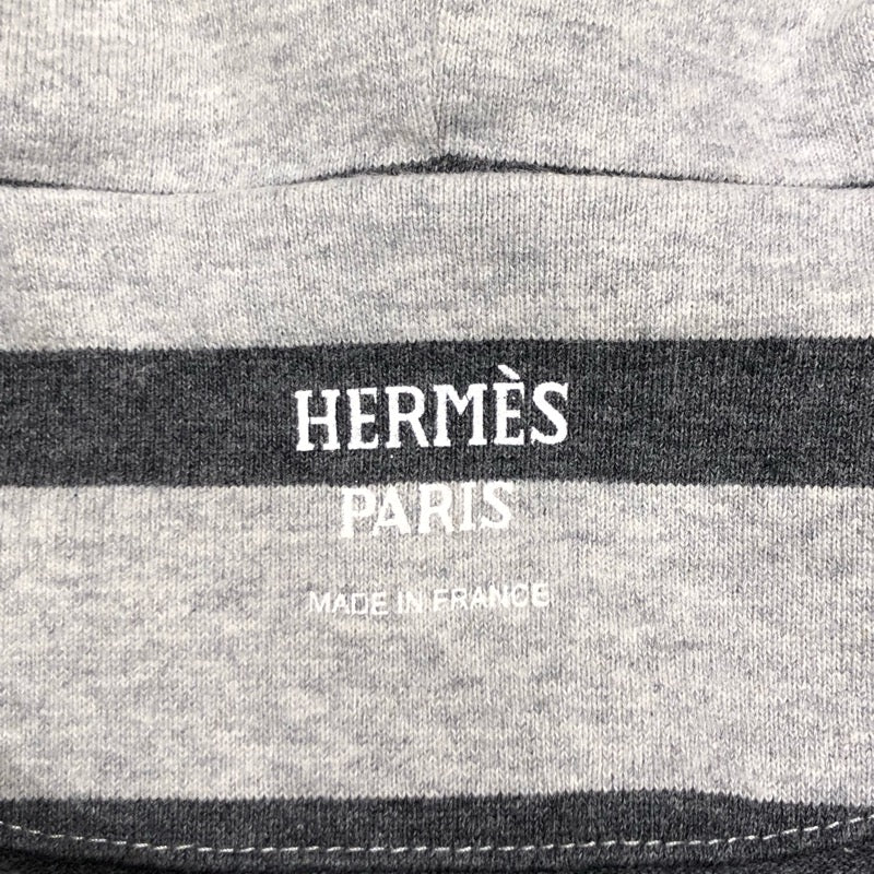 エルメス HERMES Mariniere ボーダーコットワンピース グレー コットン レディース ワンピース