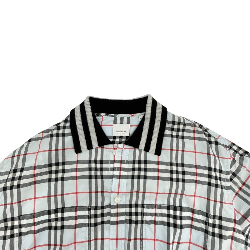 バーバリー BURBERRY リブカラー コットンチェックシャツ 8050132 ブルー コットン メンズ 長袖Ｔシャツ