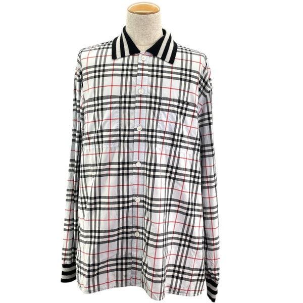 バーバリー BURBERRY リブカラー コットンチェックシャツ 8050132 ブルー コットン メンズ 長袖Ｔシャツ