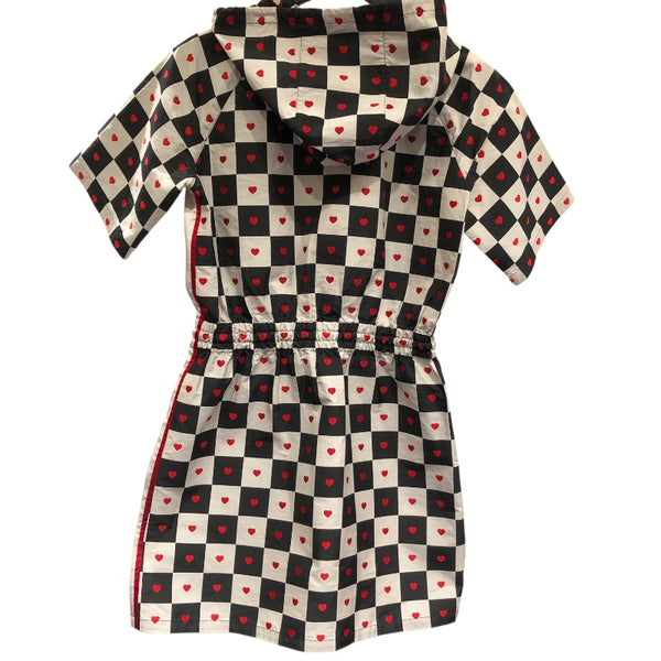 クリスチャン・ディオール Christian Dior D-CHESS フーデッドワンピース 157R40A2732 ブラック×ホワイト ナイロン レディース ワンピース