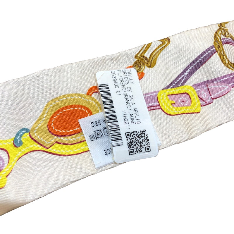 エルメス HERMES ツイリー BRIDE DE GALA APPLIQUE オレンジ系 シルク100% ユニセックス スカーフ |  中古ブランドリユースショップ OKURA(おお蔵)