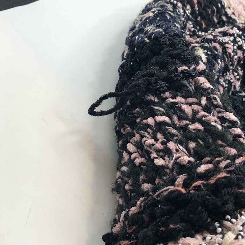 シャネル CHANEL パールビーズミックスファイバー ツイードジャケット P73552 ブラック×ホワイト×ピンク ポリエステル37%・羊毛22%・ナイロン21% レディース ブルゾン