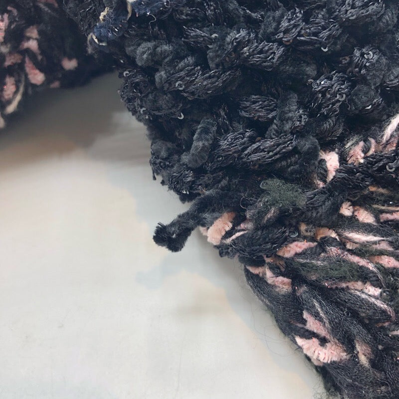 シャネル CHANEL パールビーズミックスファイバー ツイードジャケット P73552 ブラック×ホワイト×ピンク ポリエステル37%・羊毛22%・ナイロン21% レディース ブルゾン