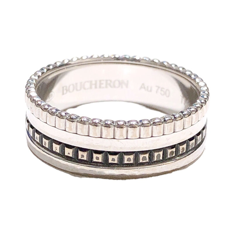 ブシュロン BOUCHERON キャトル スモール リング ブラックコーティング K18ホワイトゴールド ジュエリー