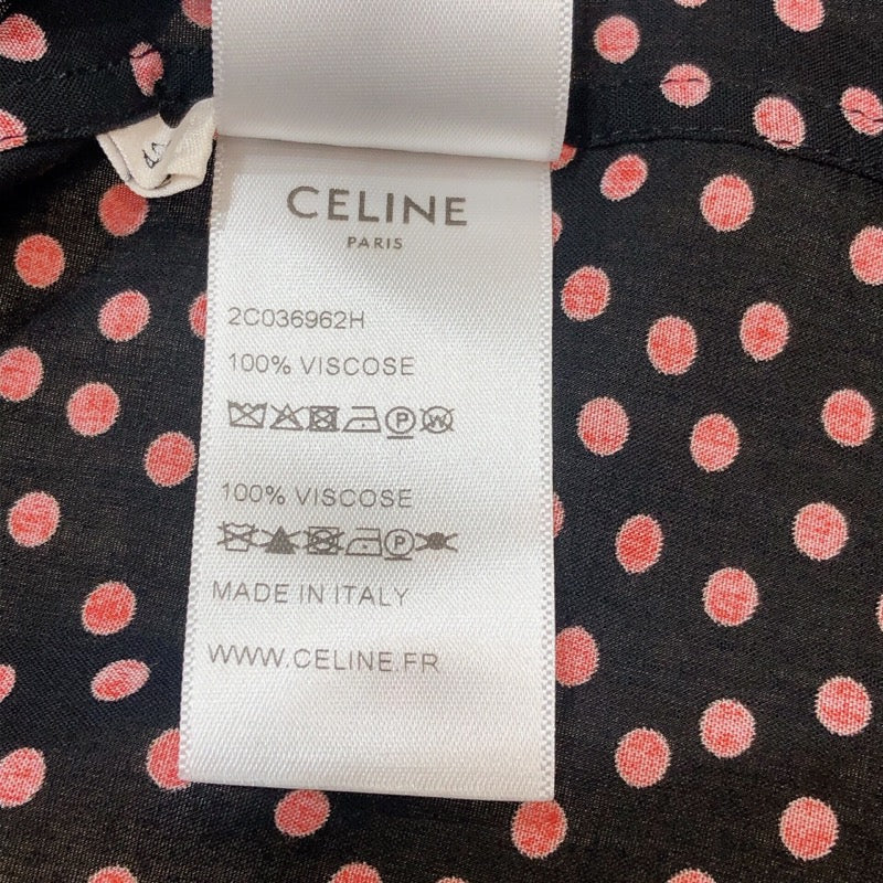セリーヌ CELINE マルチドット半袖レーヨンシャツ 2C036962H レッド×ブラック GGプラス レーヨン メンズ 半袖シャツ