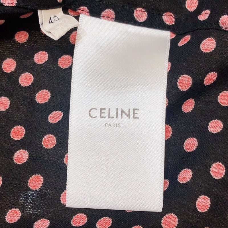 セリーヌ CELINE マルチドット半袖レーヨンシャツ 2C036962H レッド×ブラック GGプラス レーヨン メンズ 半袖シャツ