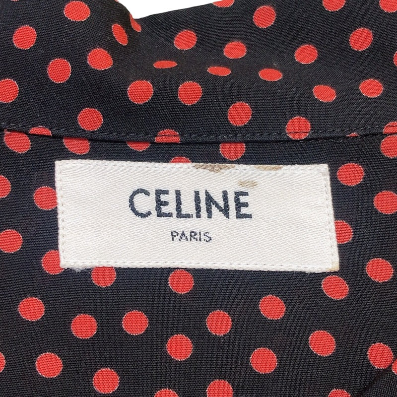 セリーヌ CELINE マルチドット半袖レーヨンシャツ 2C036962H レッド×ブラック GGプラス レーヨン メンズ 半袖シャツ
