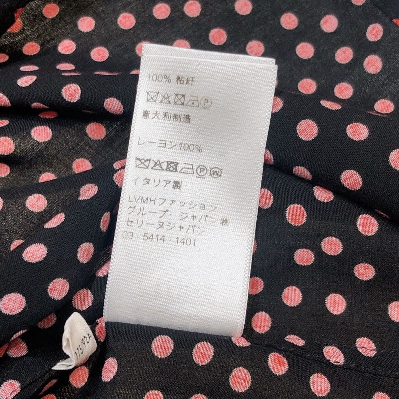 セリーヌ CELINE マルチドット半袖レーヨンシャツ 2C036962H レッド×ブラック GGプラス レーヨン メンズ 半袖シャツ