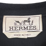 エルメス HERMES 刺繍デザイン Tシャツ ブラック コットン100％ メンズ 半袖Ｔシャツ