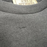 エルメス HERMES 刺繍デザイン Tシャツ ブラック コットン100％ メンズ 半袖Ｔシャツ