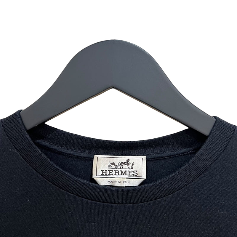 エルメス HERMES 刺繍デザイン Tシャツ ブラック コットン100％ メンズ 半袖Ｔシャツ | 中古ブランドリユースショップ OKURA(おお蔵)