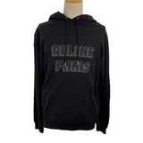セリーヌ CELINE ロゴスタッズ装飾スウェットパーカー 2Y05E670Q ブラック コットン メンズ パーカー