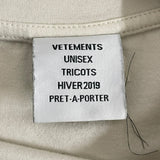 ヴェトモン VETEMENTS MONDAYウィークデイTシャツ UAH19TR302 ベージュ コットン メンズ 半袖Ｔシャツ