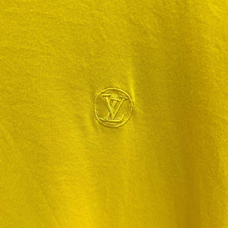 ルイ・ヴィトン LOUIS VUITTON ロゴ 刺繍Tシャツ イエロー L コットン100％ メンズ 半袖Ｔシャツ