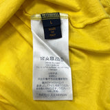 ルイ・ヴィトン LOUIS VUITTON ロゴ 刺繍Tシャツ イエロー L コットン100％ メンズ 半袖Ｔシャツ
