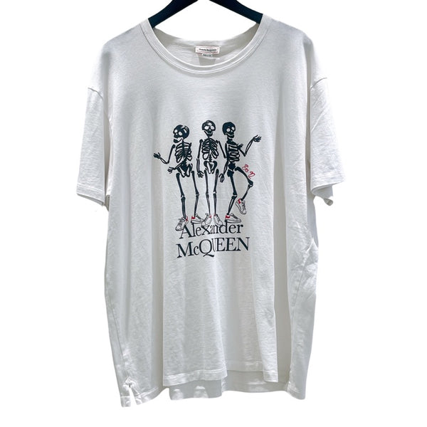 アレキサンダーマックイーン Alexander McQUEEN スカルプリントＴシャツ 2021SS 682530 Q SZ62 ホワイト/ブラック コットン メンズ 半袖Ｔシャツ