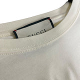 グッチ GUCCI グリッターロゴTシャツ 615044 アイボリー コットン メンズ 半袖Ｔシャツ