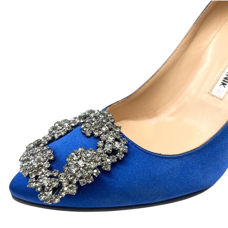 マノロブラニク パンプス 34 22cm マノロブラニク Manolo Blahnik ハンギシサテンヒールパンプス