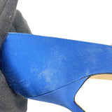 マノロブラニク Manolo Blahnik ハンギシサテンヒールパンプス 34  ブルー  サテン レディース パンプス