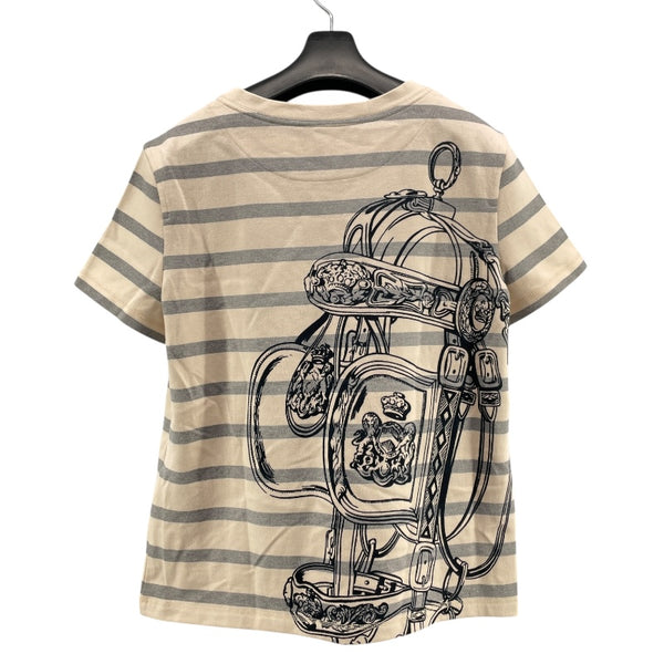 エルメス HERMES ボーダープリントTシャツ アイボリー コットン レディース 半袖Ｔシャツ