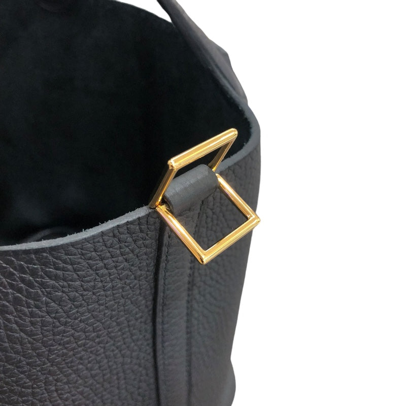 エルメス HERMES ピコタンロックPM W刻 ブラック GD金具  トリヨンクレマンス レディース ハンドバッグ