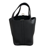 エルメス HERMES ピコタンロックPM W刻 ブラック GD金具  トリヨンクレマンス レディース ハンドバッグ