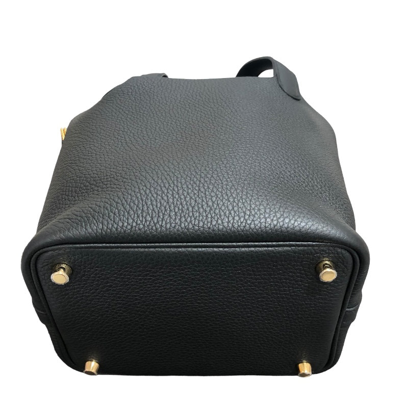エルメス HERMES ピコタンロックPM W刻 ブラック GD金具  トリヨンクレマンス レディース ハンドバッグ