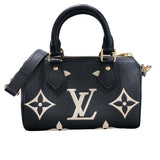 ルイ・ヴィトン LOUIS VUITTON ナノ・スピーディー M81456 アンプラント/ゴールド金具 エンボス加工したモノグラム・アンプラント レザー ショルダーバッグ