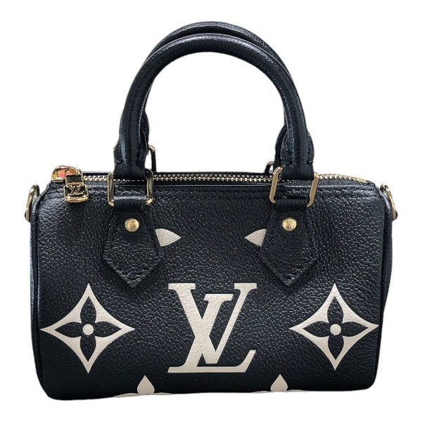 ルイ・ヴィトン LOUIS VUITTON ナノ・スピーディー M81456 アンプラント/ゴールド金具 エンボス加工したモノグラム・アンプラント レザー ショルダーバッグ