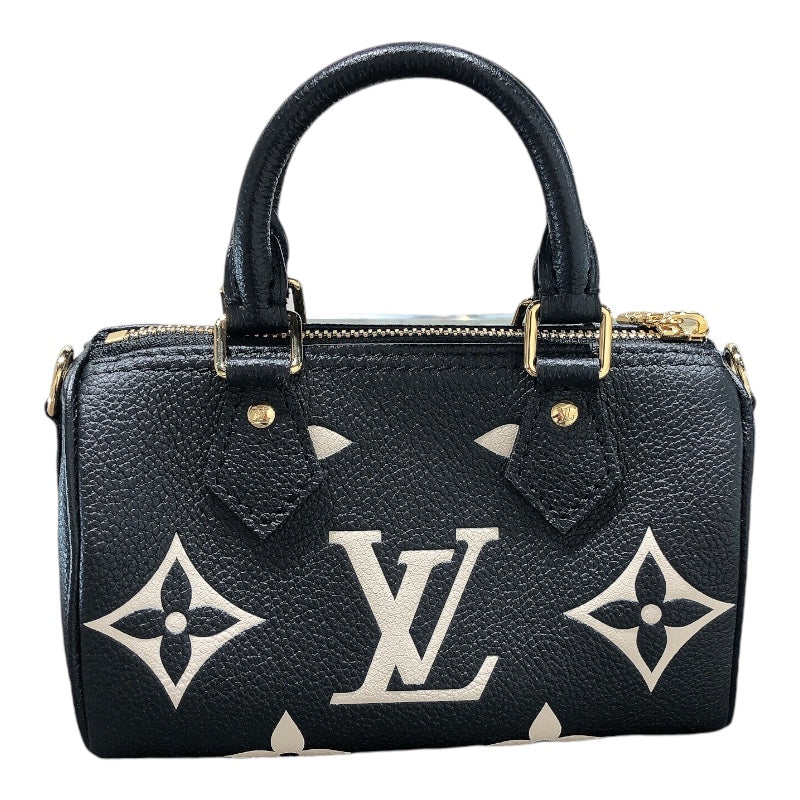 ルイ・ヴィトン LOUIS VUITTON ナノ・スピーディー M81456 アンプラント/ゴールド金具 エンボス加工したモノグラム・アンプラント レザー ショルダーバッグ