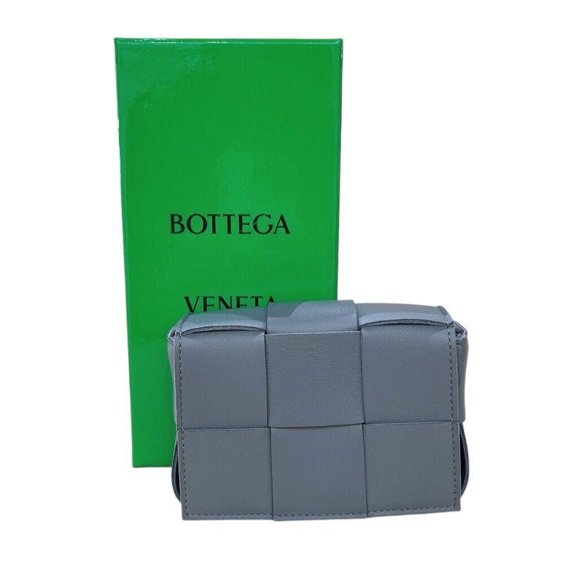 ボッテガ・ヴェネタ BOTTEGA VENETA キャンディーカセット　ショルダーバッグ 666688 グレー ラムレザー レディース ショルダーバッグ