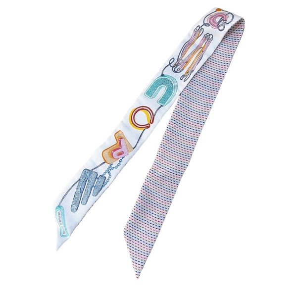 エルメス HERMES ツイリー　シュヴァロスコープ ネオン ポワンティ　CHEVALOSCOPE NEON　2023春夏 ラン/ローズ/ヴェール シルク レディース スカーフ