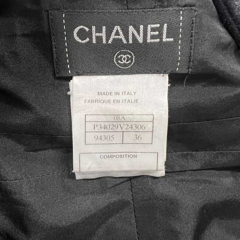 シャネル CHANEL ココマークボタン ジャンパースカート P34029 36(約Sサイズ) ブラック ウール97％ カシミヤ3％ レディース スカート