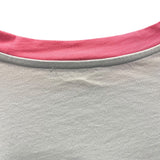 バルマン BALMAIN Birbie ロゴプリントクロップドTシャツ EE020GB03 ブルー コットン レディース 半袖Ｔシャツ