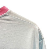 バルマン BALMAIN Birbie ロゴプリントクロップドTシャツ EE020GB03 ブルー コットン レディース 半袖Ｔシャツ