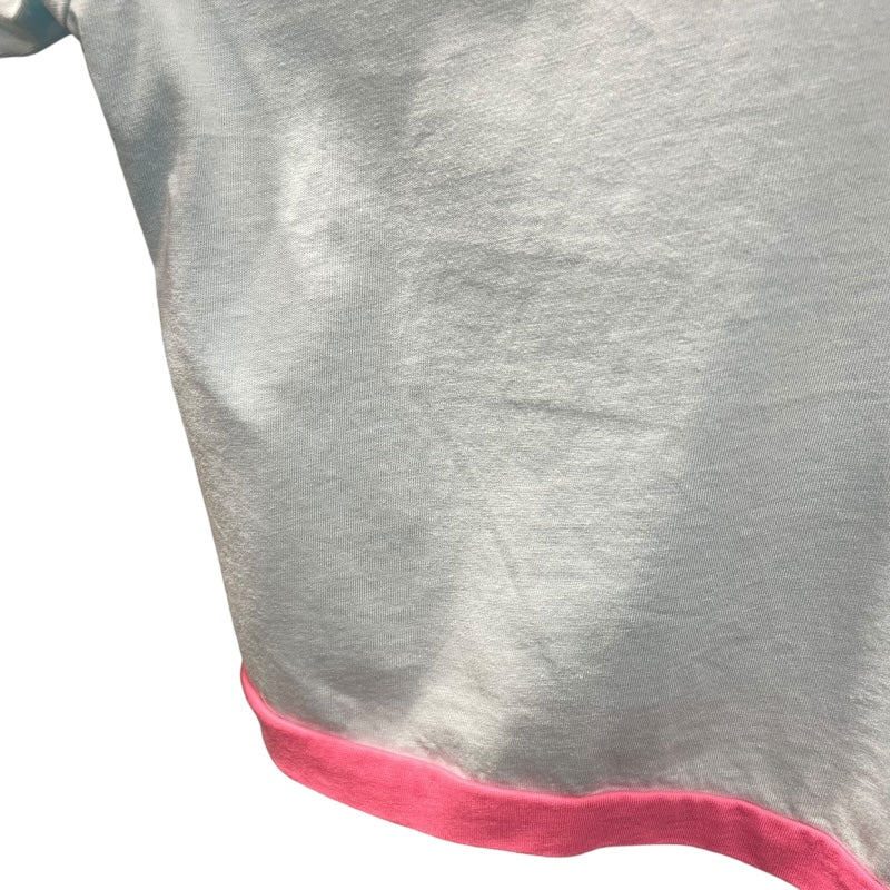 バルマン BALMAIN Birbie ロゴプリントクロップドTシャツ EE020GB03 ブルー コットン レディース 半袖Ｔシャツ
