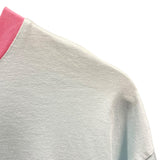 バルマン BALMAIN Birbie ロゴプリントクロップドTシャツ EE020GB03 ブルー コットン レディース 半袖Ｔシャツ