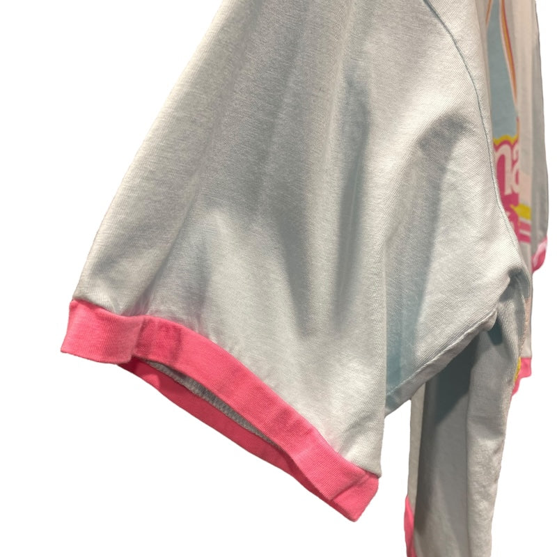 バルマン BALMAIN Birbie ロゴプリントクロップドTシャツ EE020GB03 ブルー コットン 半袖Ｔシャツ レディース 中古 バルマン BALMAIN Birbie ロゴプリントクロップドTシャツ