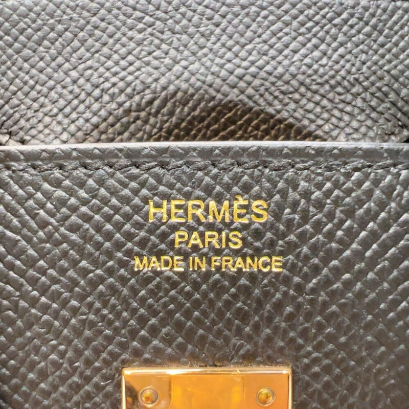 エルメス HERMES バーキン25セリエ B刻印 (2023年製) ブラック ピンクゴールド金具 ヴォーエプソン レディース ハンドバッグ