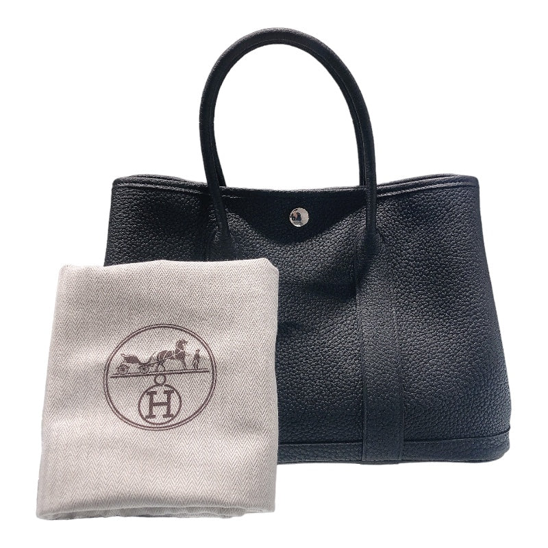 エルメス HERMES ガーデンパーティーTPM W刻印 ブラック/シルバー金具 ネゴンダ レディース ハンドバッグ