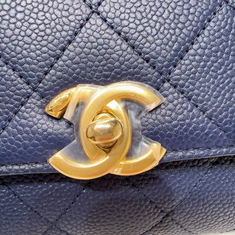 シャネル CHANEL マトラッセ　トップハンドルチェーンショルダーバッグ AS0306 ブルー　ゴールド金具 キャビアスキン レディース ショルダーバッグ