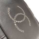 シャネル CHANEL ロゴパンチング　チェーンショルダーバッグ 27番台 ブラック シルバー金具 カーフスキン レディース ショルダーバッグ