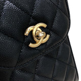 シャネル CHANEL マトラッセハンドフォンケース ブラック/ゴールド金具 キャビアスキン レディース その他小物