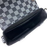 ルイ・ヴィトン LOUIS VUITTON フラップ ソフトトランク メッセンジャー N50032 ブラック/ホワイト　シルバー金具 ダミエ ディストーテッド メンズ ハンドバッグ