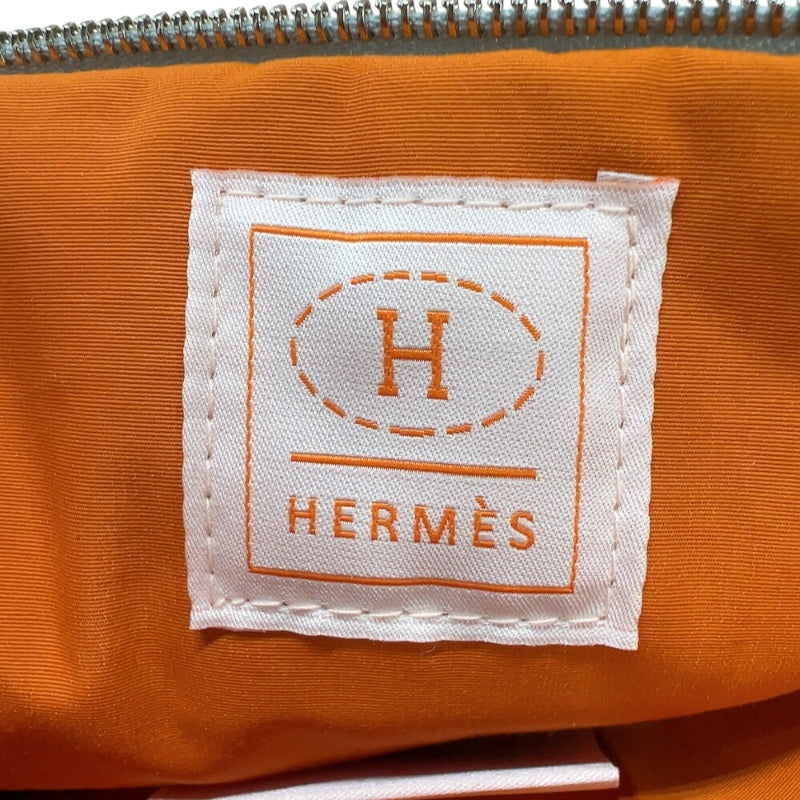 エルメス HERMES ボリードポーチミニ ライトブルー シルバー金具  キャンパス ポーチ レディース 中古