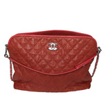 シャネル CHANEL マトラッセ ホーボーバッグ レッド シルバー金具 ソフトキャビアスキン レディース ショルダーバッグ
