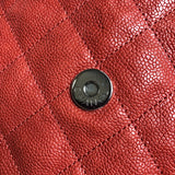 シャネル CHANEL マトラッセ ホーボーバッグ レッド シルバー金具 ソフトキャビアスキン レディース ショルダーバッグ