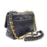 シャネル CHANEL CHANEL19 フラップバッグ AS1160 30番台 パープル ゴールド×シルバー金具  レザー レディース ショルダーバッグ