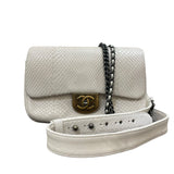 シャネル CHANEL スモールフラップクロスボディ 22番台 ホワイト パイソン レディース ショルダーバッグ