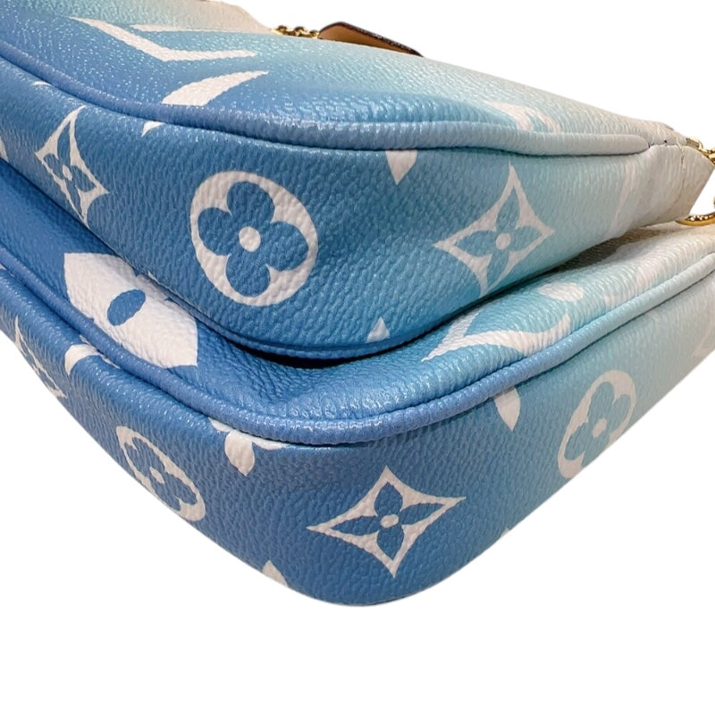 ルイ・ヴィトン LOUIS VUITTON ミルティポシェット・アクセソワール M57633 ブルー　ゴールド金具 モノグラムジャイアント レディース ショルダーバッグ